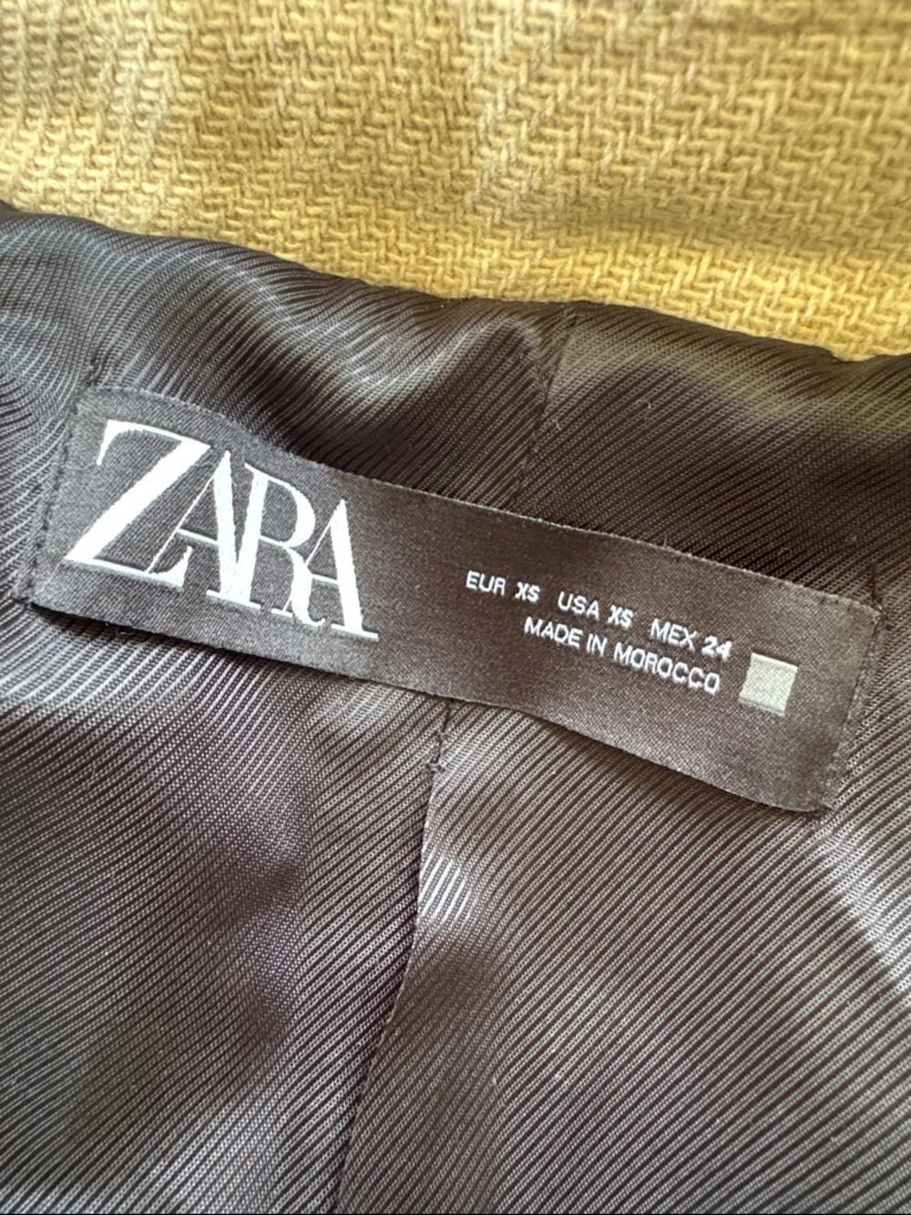 Zara beige cream wool blend longline button up winter peacoat size XS - Picture 14 of 15